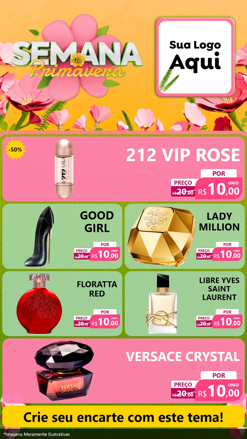 Modelo de TV para TV Vertical com o tema Semana da Primavera para Perfumes