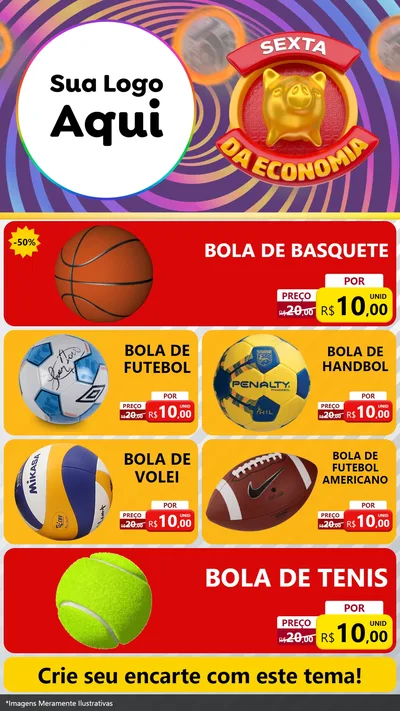 Modelo de TV para TV Vertical com o tema Sexta da Economia para Artigos Esportivos