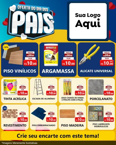 Modelo de Rede Social para Feed Instagram com o tema Oferta Do Dia Dos Pais para Material para Construção
