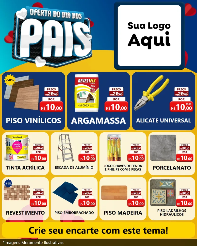 Modelo de Rede Social para Feed Instagram com o tema Oferta Do Dia Dos Pais para Material para Construção