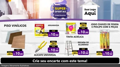 Modelo de TV para TV Horizontal com o tema Super Ofertas - Construção para Material para Construção