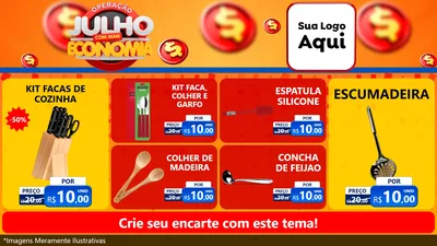 Modelo de TV para TV Horizontal com o tema Operação Julho Com Mais Economia para Utilidades Domésticas