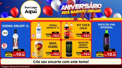 Modelo de TV para TV Horizontal com o tema Aniversário para Distribuidora de bebidas