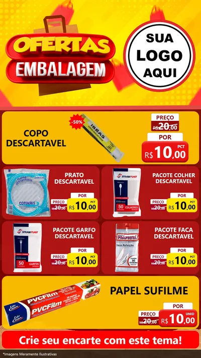 Modelo de TV para TV Vertical com o tema Ofertas Embalagem para Embalagens