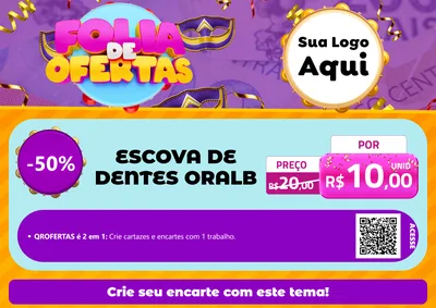 Modelo de Cartaz para Cartaz A4 Horizontal com o tema Folia de Ofertas para Higiene Pessoal