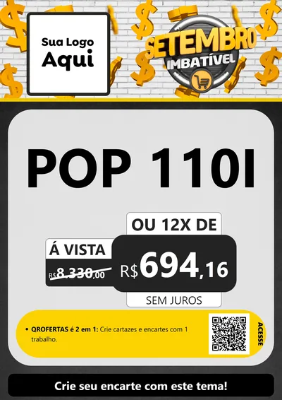 Modelo de Cartaz para Cartaz A4 Vertical com o tema Setembro Imbatível para Concessionaria de Motos