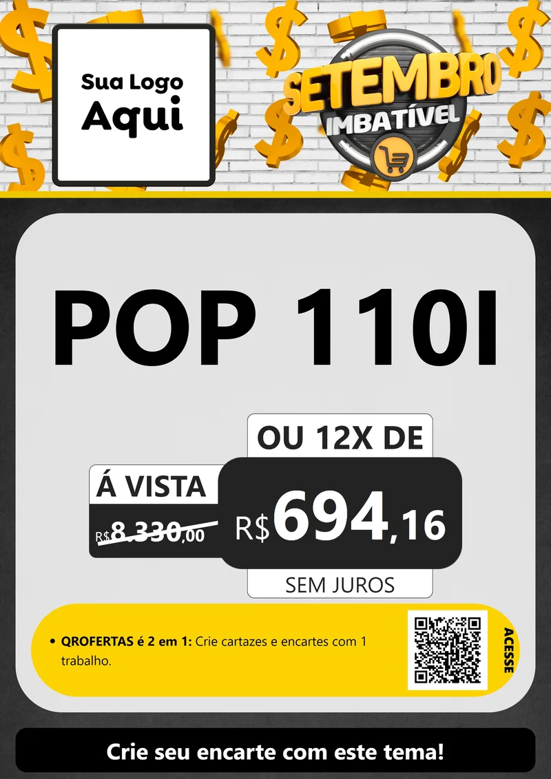 Modelo de Cartaz para Cartaz A4 Vertical com o tema Setembro Imbatível para Concessionaria de Motos