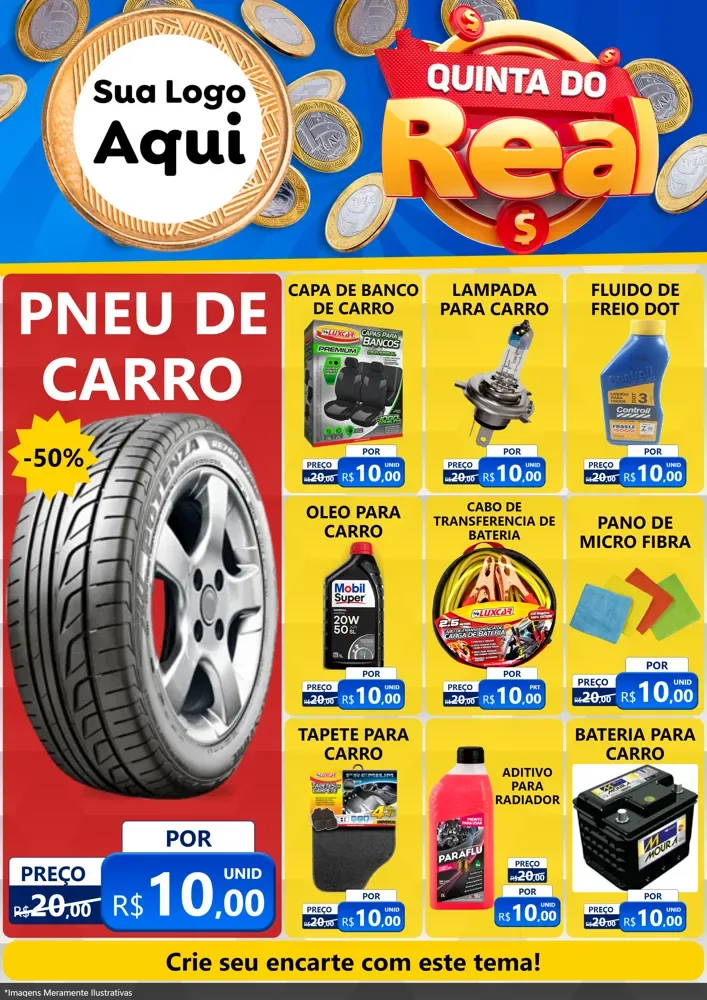 Modelo de Encarte para Encarte A4 Vertical com o tema Quinta do Real para Auto peças