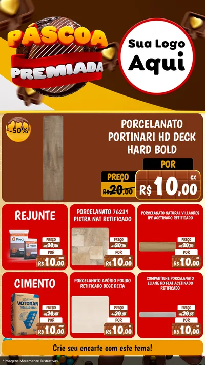 Modelo de Rede Social para Stories com o tema Páscoa Premiada para Pisos e revestimentos