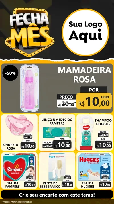 Modelo de Rede Social para Stories com o tema Fecha Mês para Bebês