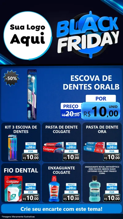 Modelo de Rede Social para Stories com o tema Black Friday para Higiene Pessoal
