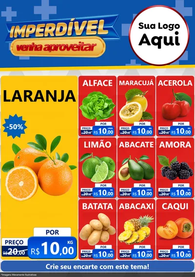 Modelo de Encarte para Encarte A4 Vertical com o tema Imperdível para Hortifrúti