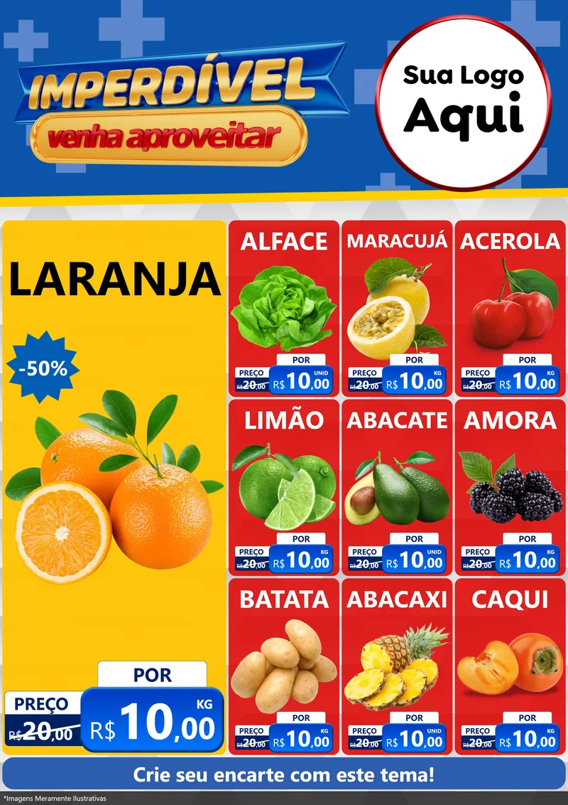 Modelo de Encarte para Encarte A4 Vertical com o tema Imperdível para Hortifrúti