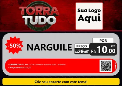 Modelo de Cartaz para Cartaz A4 Horizontal com o tema Torra Tudo para Tabacaria