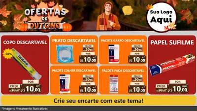 Modelo de TV para TV Horizontal com o tema Ofertas de Outono para Embalagens