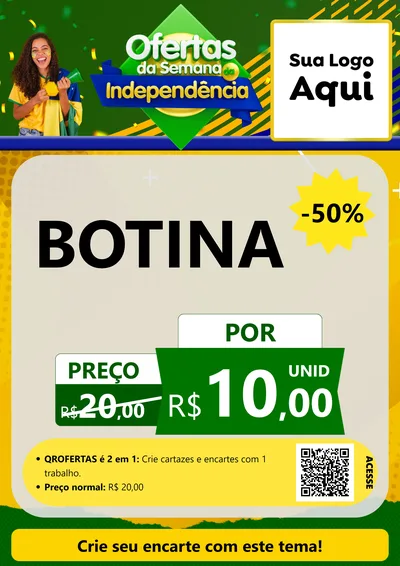 Modelo de Cartaz para Cartaz A4 Vertical com o tema Ofertas da Semana da Independência para Agropecuária