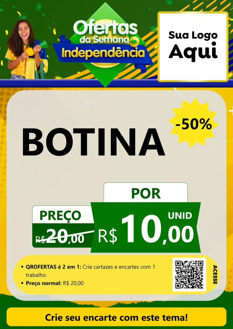 Modelo de Cartaz para Cartaz A4 Vertical com o tema Ofertas da Semana da Independência para Agropecuária