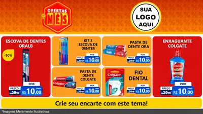 Modelo de TV para TV Horizontal com o tema Ofertas do Mês para Higiene Pessoal