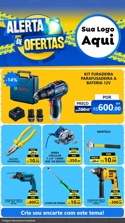Modelo de Rede Social para Stories com o tema Alerta de Ofertas para Maquinas e Ferramentas