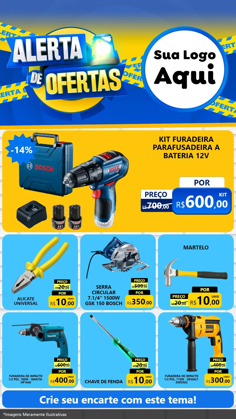 Modelo de Rede Social para Stories com o tema Alerta de Ofertas para Maquinas e Ferramentas