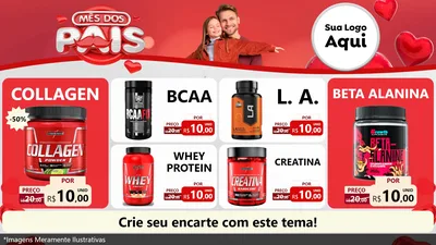 Modelo de TV para TV Horizontal com o tema Mês dos Pais para Suplementos alimentares