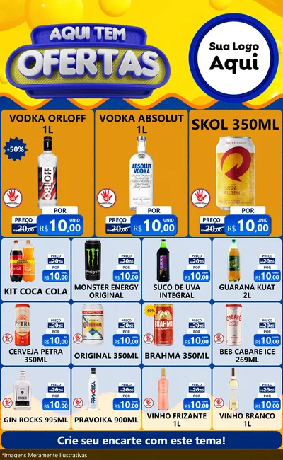 Modelo de Encarte para Encarte Grande com o tema Aqui Tem Ofertas para Distribuidora de bebidas