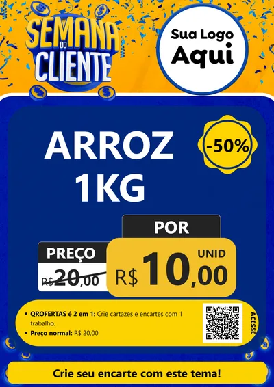 Modelo de Cartaz para Cartaz A4 Vertical com o tema Semana do Cliente para Supermercado
