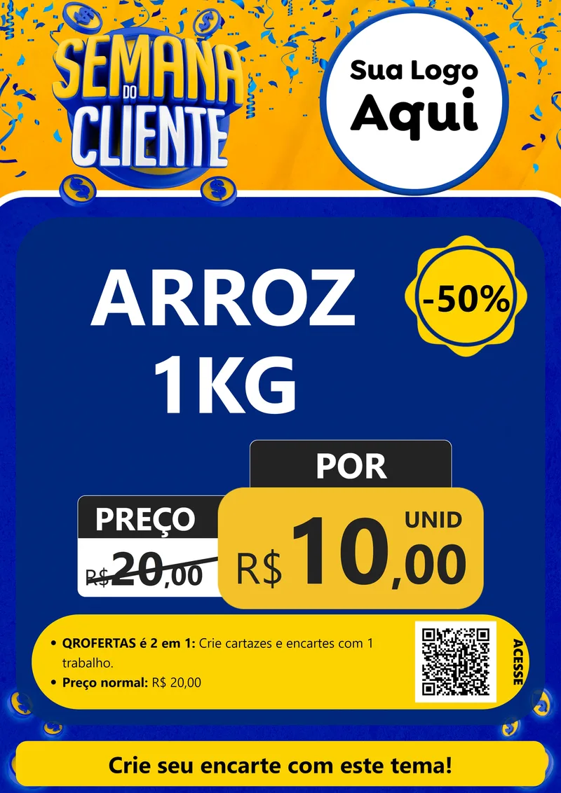 Modelo de Cartaz para Cartaz A4 Vertical com o tema Semana do Cliente para Supermercado