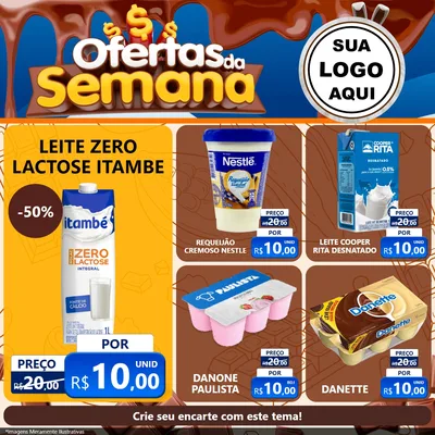 Modelo de Rede Social para Feed Facebook com o tema Ofertas da Semana - Páscoa para Frios e Laticínios