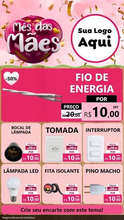 Modelo de Rede Social para Stories com o tema Mês das Mães para Materiais Elétricos