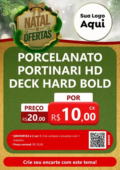 Modelo de Cartaz para Cartaz A4 Vertical com o tema Ofertas de Natal para Pisos e revestimentos