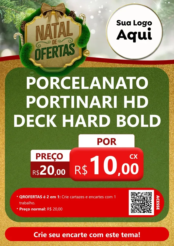Modelo de Cartaz para Cartaz A4 Vertical com o tema Ofertas de Natal para Pisos e revestimentos