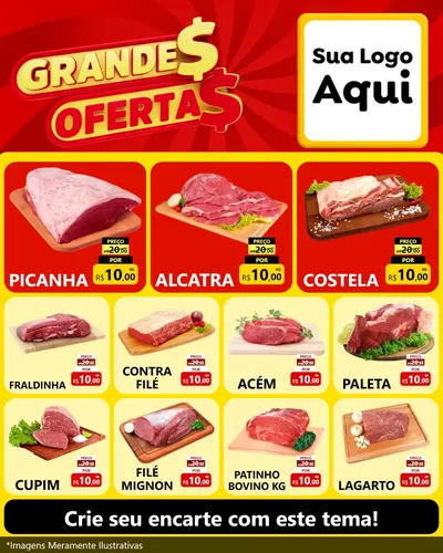 Modelo de Rede Social para Feed Instagram com o tema Grandes Ofertas para Açougue