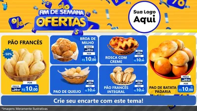 Modelo de TV para TV Horizontal com o tema Fim de Semana de Ofertas para Padaria
