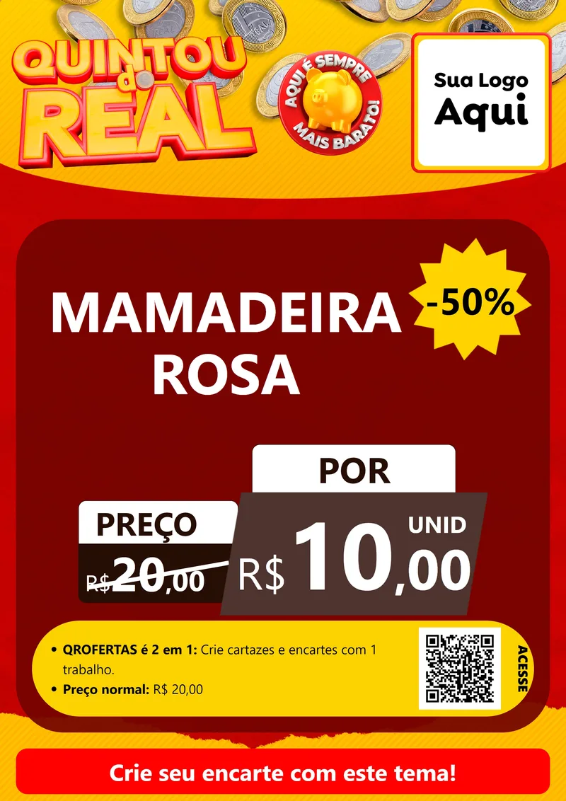 Modelo de Cartaz para Cartaz A4 Vertical com o tema Quintou do Real para Bebês