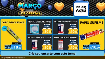 Modelo de TV para TV Horizontal com o tema Março de Ofertas para Embalagens