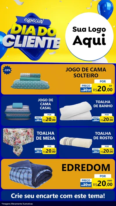 Modelo de TV para TV Vertical com o tema Especial Dia do Cliente para Cama, Mesa e Banho