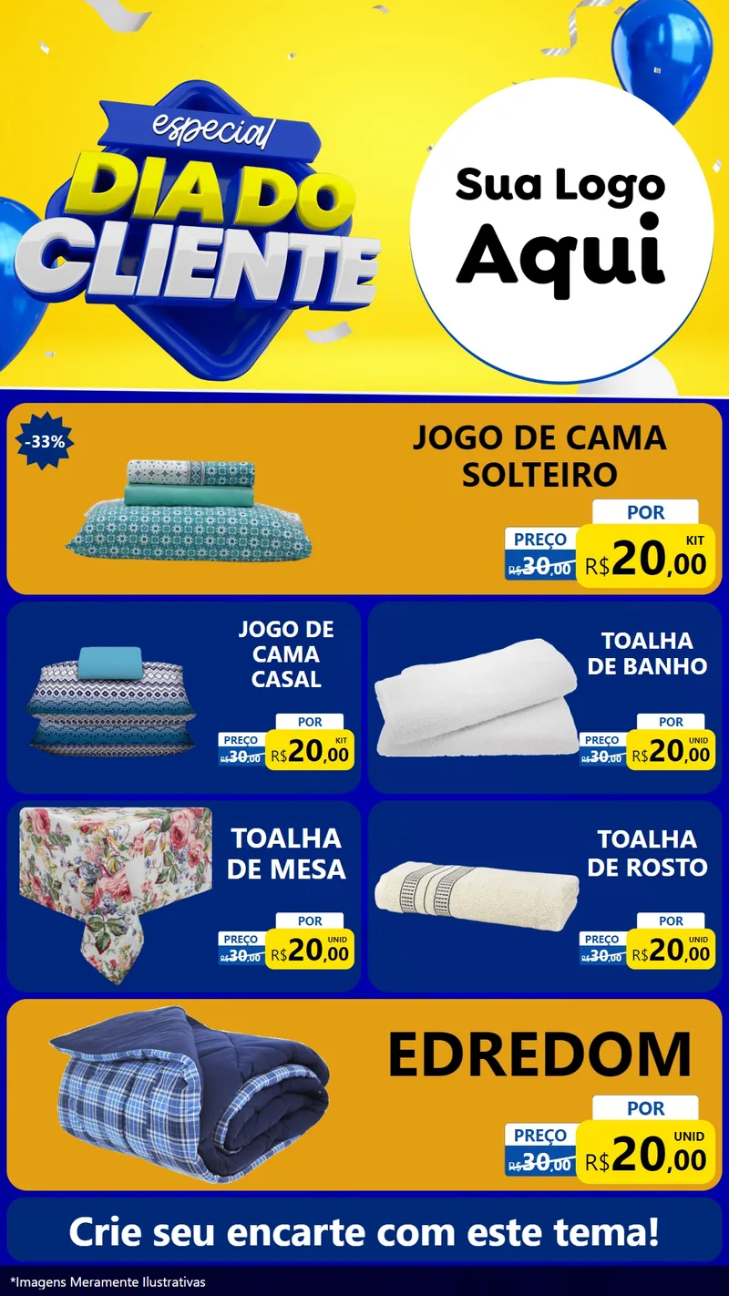 Modelo de TV para TV Vertical com o tema Especial Dia do Cliente para Cama, Mesa e Banho