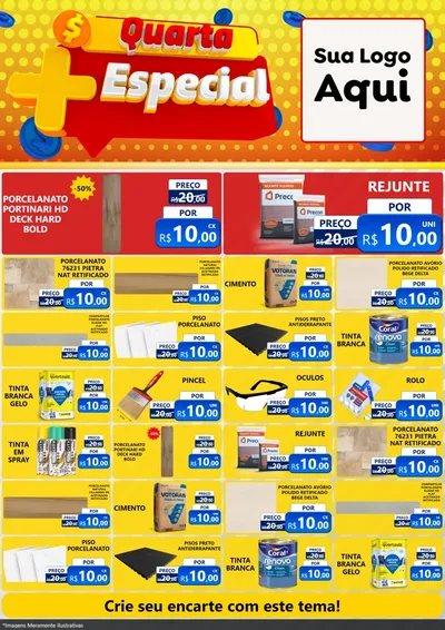 Modelo de Encarte para Encarte A4 Vertical com o tema Quarta Mais Especial para Pisos e revestimentos