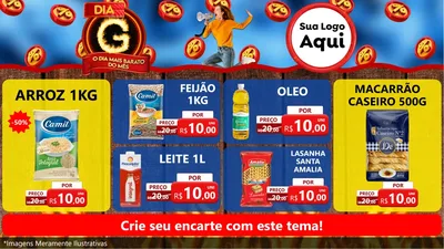 Modelo de TV para TV Horizontal com o tema Dia G - O Dia Mais Barato Do Mês para Supermercado