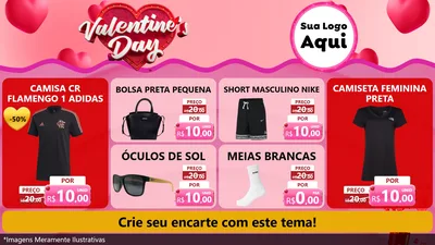 Modelo de TV para TV Horizontal com o tema Valentine's Day para Roupas e acessórios