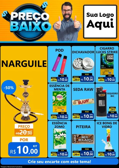 Modelo de Encarte para Encarte A4 Vertical com o tema Preço Baixo para Tabacaria