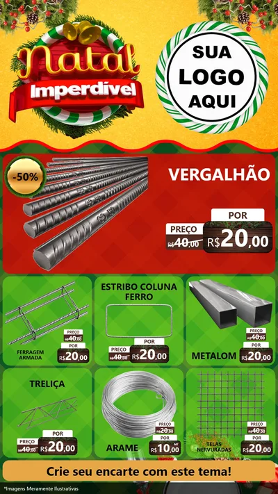 Modelo de Rede Social para Stories com o tema Natal Imperdível para Ferragens