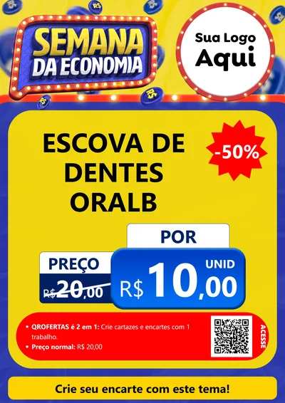 Modelo de Cartaz para Cartaz A4 Vertical com o tema Semana da Economia para Higiene Pessoal