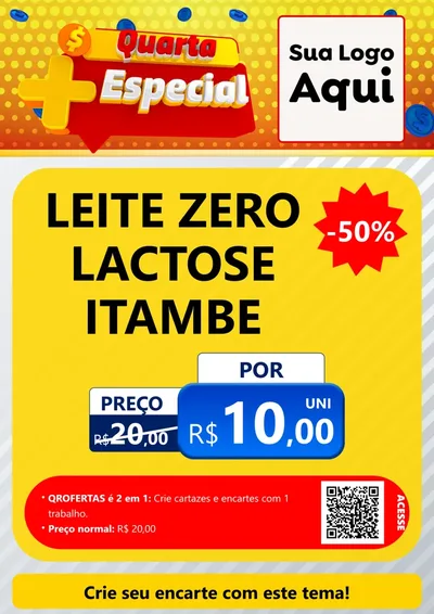 Modelo de Cartaz para Cartaz A4 Vertical com o tema Quarta Mais Especial para Frios e Laticínios