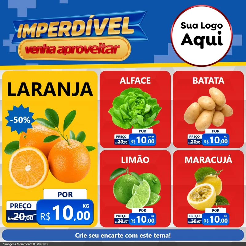 Modelo de Rede Social para Feed Facebook com o tema Imperdível para Hortifrúti
