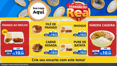 Modelo de TV para TV Horizontal com o tema Sabadão do Real para Restaurante
