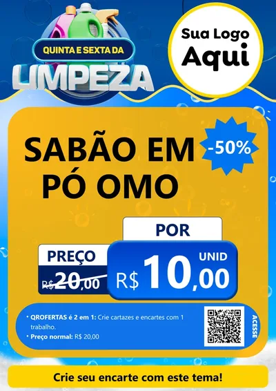 Modelo de Cartaz para Cartaz A4 Vertical com o tema Quinta e Sexta da Limpeza para Produtos de Limpeza
