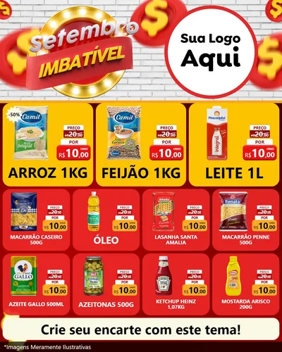 Modelo de Rede Social para Feed Instagram com o tema Setembro Imbatível para Supermercado