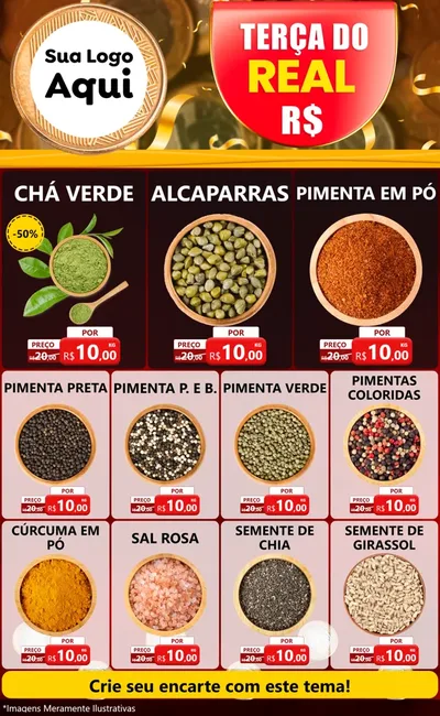Modelo de Encarte para Encarte Grande com o tema Terça do Real para Produtos Naturais